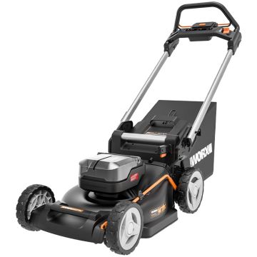 Самоходная газонокосилка WORX NITRO WG749E, 40V, 46см, аккумуляторная бесщеточная, 2 аккумулятора по 4 Ач + двойное ЗУ 2x2A