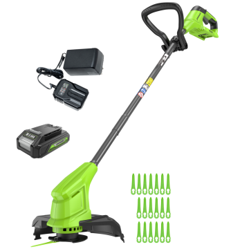 Триммер аккумуляторный GREENWORKS G24LT251, 24 V, 25 см, с 1хАКБ 2Ач и ЗУ, (2113307SA)