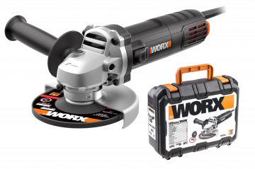 Угловая шлифмашина WORX WX713 электрическая 220V, 800Вт, 125мм, в кейсе