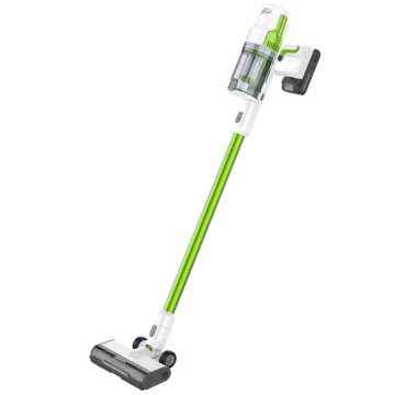 Пылесос вертикальный акк. Greenworks SV24532, 24V, б/щет, 350 Вт, 21 кПа, электрощетка, 3 насадки, LED, белый+зеленый