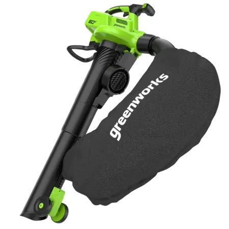Воздуходувка-пылесос аккумуляторная GREENWORKS GD60BVII, 60V, бесщеточная Воздуходувка-пылесос аккумуляторная GREENWORKS GD60BVII, 60V, бесщеточная