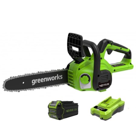 Цепная пила аккумуляторная GREENWORKS G40CS30IIK4, 40V, 30 см, в комплекте с аккумулятором 4 а.ч. и ЗУ