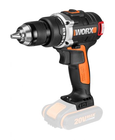 Дрель-шуруповерт WORX BL WX175.9 аккумуляторная, 60Нм, 20В, бесщеточная, Без аккумулятора и зарядного устройства