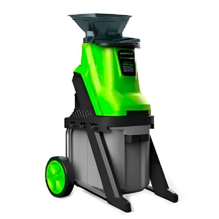 Измельчитель садовый электрический Greenworks Арт. 2208007, 220 В, 2800 Вт с контейнером