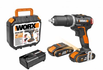 Дрель-шуруповерт ударная WORX WX367 аккумуляторная 20V 40Нм, бесщеточная