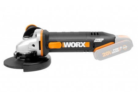 Угловая шлифмашина WORX WX803.9 аккумуляторная 20V, 125мм, Без аккумулятора и зарядного устройства Угловая шлифмашина WORX WX803.9 аккумуляторная 20V, 125мм, Без аккумулятора и зарядного устройства