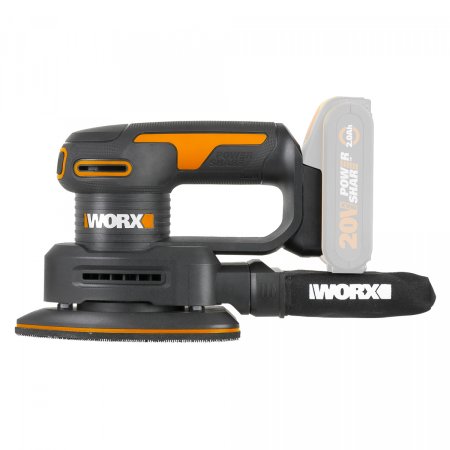 Аккумуляторная виброшлифмашина машина WORX WX822.9, 20В, без АКБ и ЗУ, Без аккумулятора и зарядного устройства
