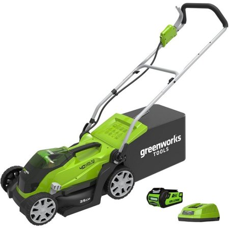 Газонокосилка аккумуляторная GREENWORKS, 40V, G40LM35K5, 35 см, в комплекте с аккумулятором 6а.ч и ЗУ