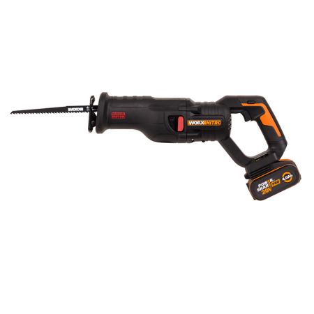 Сабельная пила аккумуляторная бесщеточная WORX WX516, 20В, 4Ач х1, ЗУ 2А