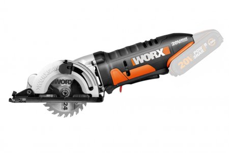 Дисковая пила WORX WX527.9 аккумуляторная 20V, 85мм, 1 аккумулятор 2 Ач + зарядное устройство