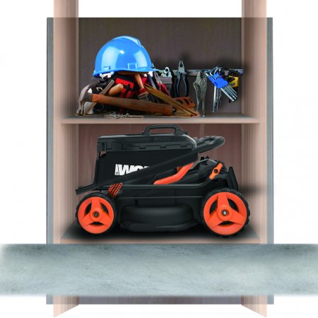 Газонокосилка аккумуляторная WORX WG779E.9, 40В, 34 см, 2 аккумулятора по 2,5 Ач + двойное ЗУ 2x2A