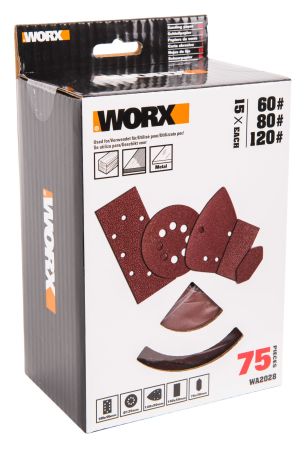 Набор шлифовальных листов WORX, 75 шт.