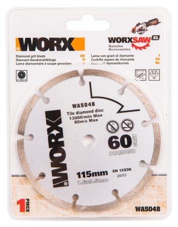 Пильный диск алмазный WORX 115х1,6х9,5 мм