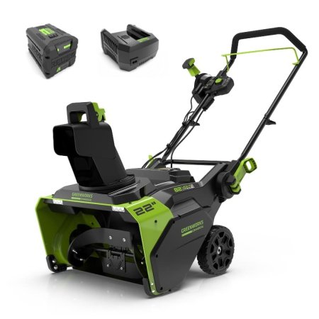 Снегоуборщик аккумуляторный GREENWORKS GD82, 82V,  см, бесщеточный, в комплекте с аккумулятором 5а.ч. и ЗУ