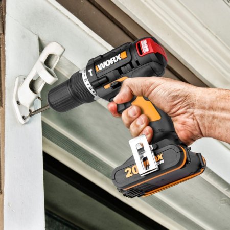 Дрель-шуруповерт ударная WORX WX367 аккумуляторная 20V 40Нм, бесщеточная, 2 аккумулятора по 1,5 Ач + зарядное устройство, в кейсе