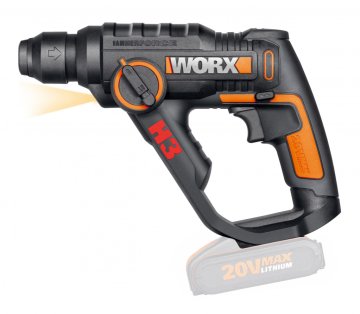 Перфоратор WORX WX390.9 H3, аккумуляторный 20V 1,2Дж