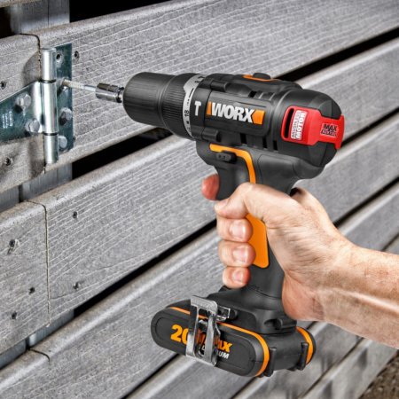 Дрель-шуруповерт ударная WORX WX367 аккумуляторная 20V 40Нм, бесщеточная, 2 аккумулятора по 1,5 Ач + зарядное устройство, в кейсе