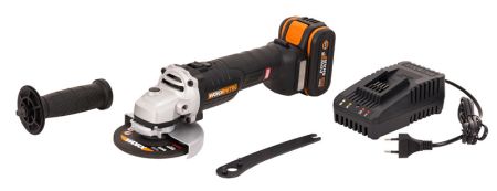 Угловая шлифмашина бесщёточная аккумуляторная WORX WX813, 115мм, 20В, 4Ач х1, ЗУ 2А Угловая шлифмашина бесщёточная аккумуляторная WORX WX813, 115мм, 20В, 4Ач х1, ЗУ 2А