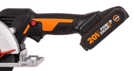 Циркулярная мини-пила аккумуляторная бесщеточная WORX WX531, 20В, 120мм, 2Ач х1, ЗУ 2А