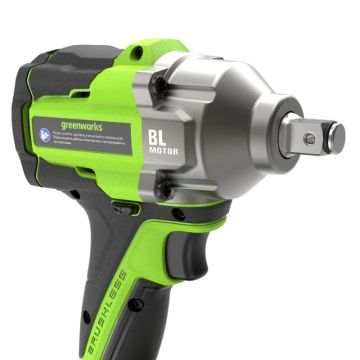 Гайковерт ударный акк. GREENWORKS IW5500, 24V, б/щет, 1/2'', 500Нм, 3 режима, без АКБ и ЗУ (3805007)