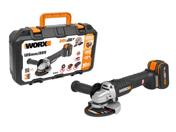 Угловая шлифмашина WORX WX812.9 аккумуляторная 20V, 125мм, бесщеточная