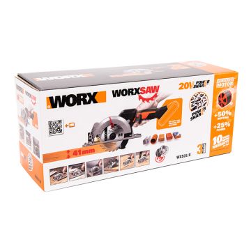 Циркулярная мини-пила аккумуляторная бесщеточная WORX WX531.9, 20В, 120мм, без АКБ и ЗУ