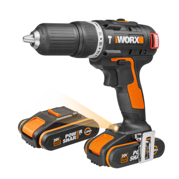 Дрель-шуруповерт ударная WORX WX367 аккумуляторная 20V 40Нм, бесщеточная