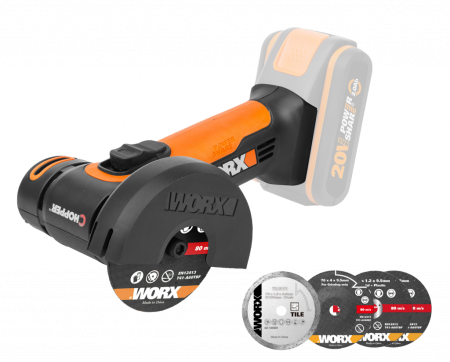 Угловая шлифмашина WORX WX801.9 аккумуляторная 20V, 76мм, Без аккумулятора и зарядного устройства Угловая шлифмашина WORX WX801.9 аккумуляторная 20V, 76мм, Без аккумулятора и зарядного устройства