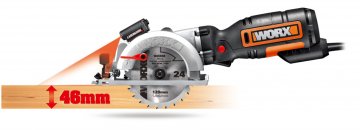 Дисковая пила компактная WORX Saw WX427 электрическая 220V, 710Вт, 120мм, в кейсе