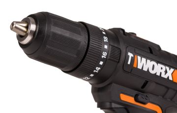 Дрель-шуруповерт ударная аккумуляторная WORX WX370, 50Нм, 20В