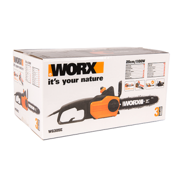 Цепная пила электрическая WORX WG305E, 1100 В, 25 см