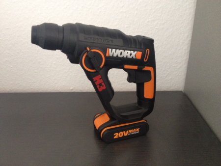 Перфоратор WORX WX390.1 H3, аккумуляторный 20V 1,2Дж, 2 аккумулятора по 2 Ач + зарядное устройство, в кейсе
