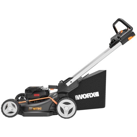 Самоходная газонокосилка WORX NITRO WG749E, 40V, 46см, аккумуляторная бесщеточная, 2 аккумулятора по 4 Ач + двойное ЗУ 2x2A