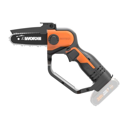 Цепная пила компактная аккумуляторная WORX WG324E.9 20V, 12 см, Без аккумулятора и зарядного устройства