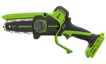Цепная мини пила аккумуляторная GREENWORKS CS2410A,  24V, 10см, бесщеточная, с автоматической смазкой цепи (CS2410AA1)