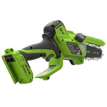 Цепная мини пила аккумуляторная GREENWORKS CS2410A,  24V, 10см, бесщеточная, с автоматической смазкой цепи (CS2410AA1)